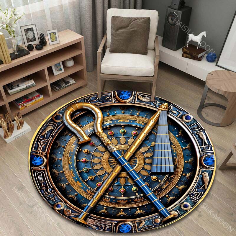 Home Art Textiles - منتج جديد! سجادة مستديرة مطبوعة بعناصر