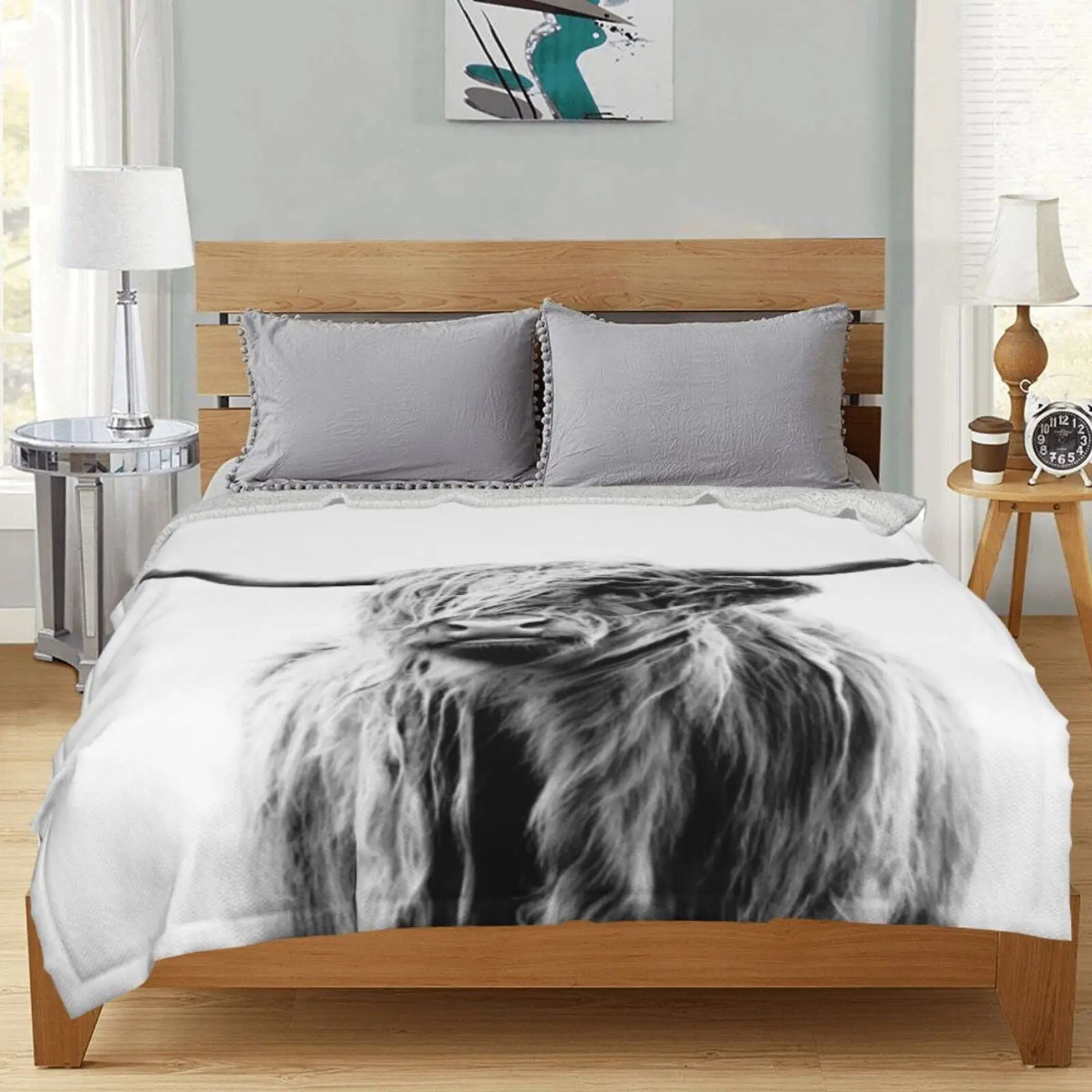 المرتفعات البقرة بطانية الحيوا - مراجعة Highland Home Textiles وسعره