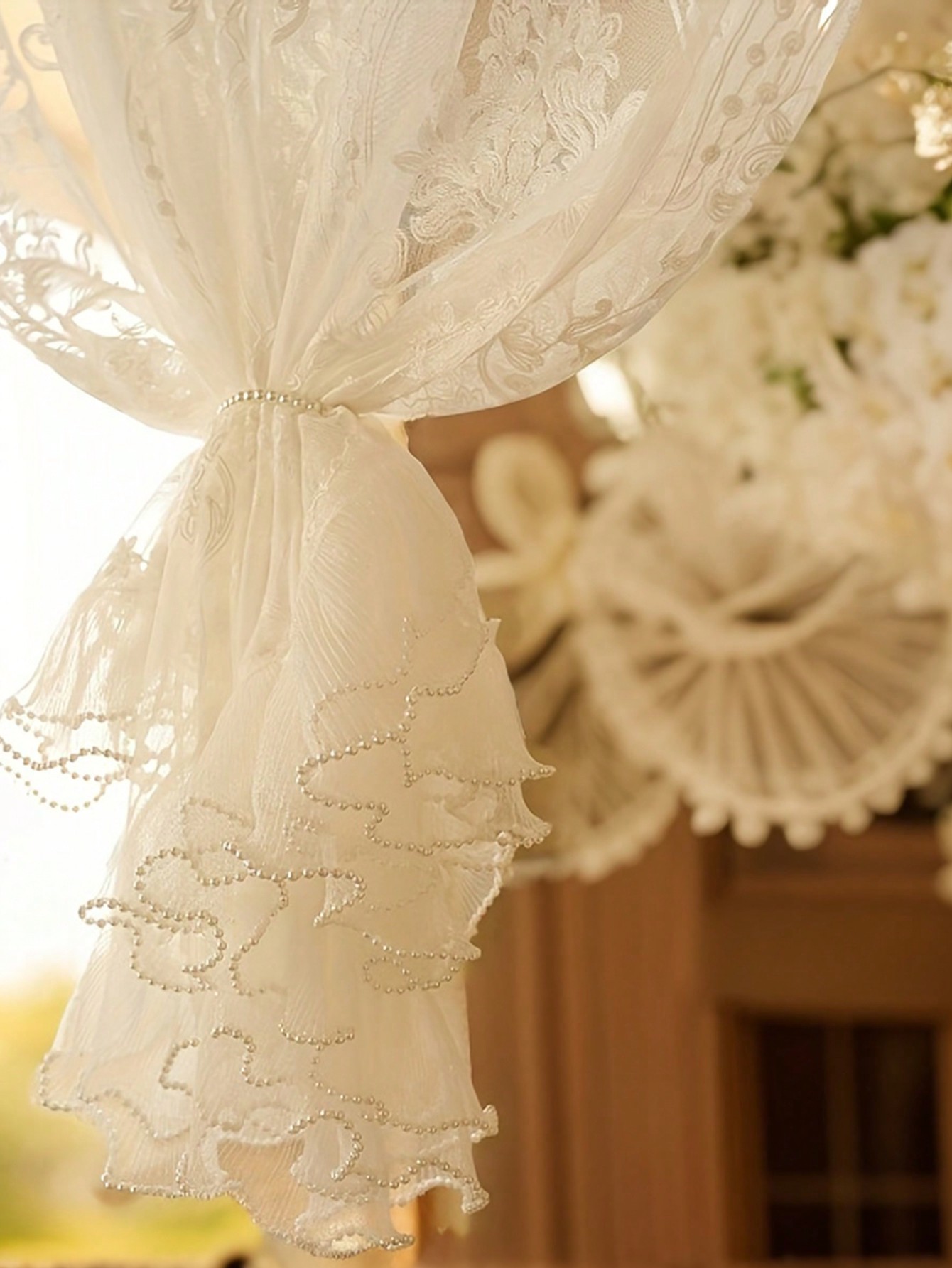 ستارة باب كلاسيكية مطرزة بحواف - مراجعة Home Textiles France وسعره
