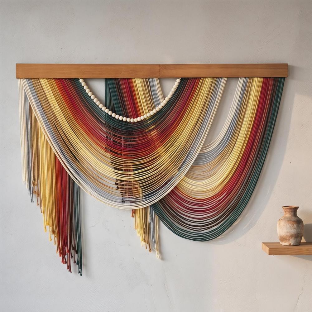 نسيج جداري يدوي الصنع بشرّابات - مراجعة Home Art Textiles وسعره