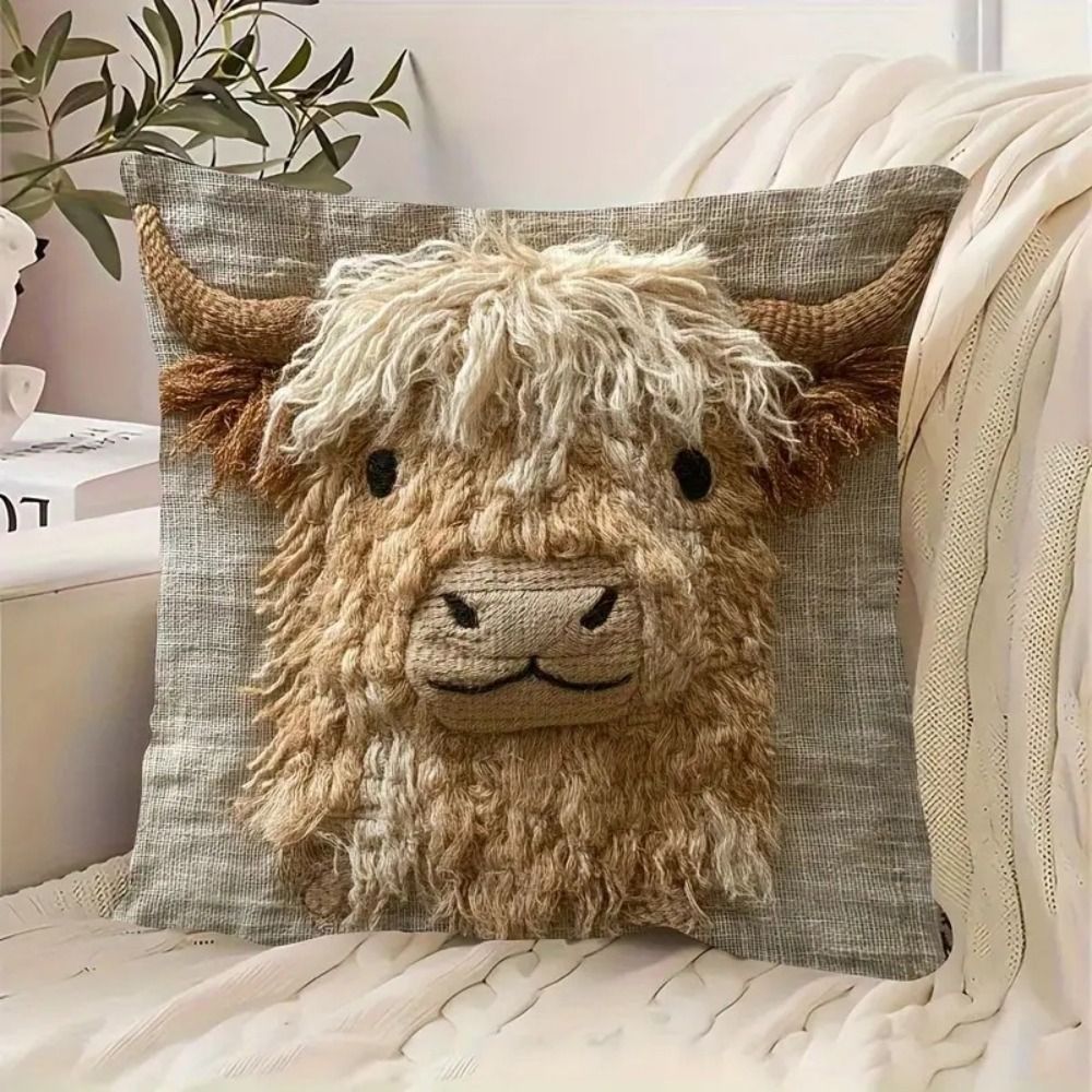 غطاء وسادة بطبعة حيوانات 45 سم - مراجعة Highland Home Textiles وسعره