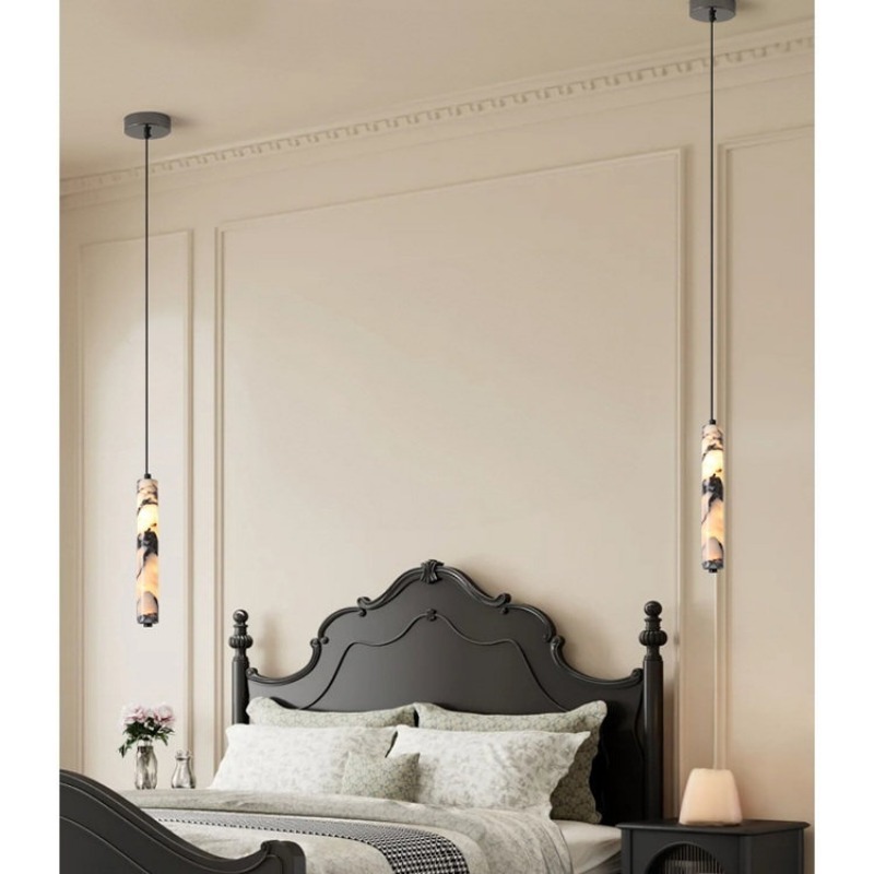 مصباح معلق فاخر من الرخام الفر - مراجعة Home Textiles France وسعره
